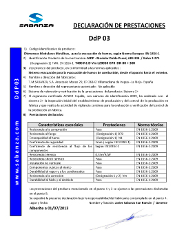 Declaración de Prestaciones DpD 03. Doble Pared Inox-Galva A-304/Z-275